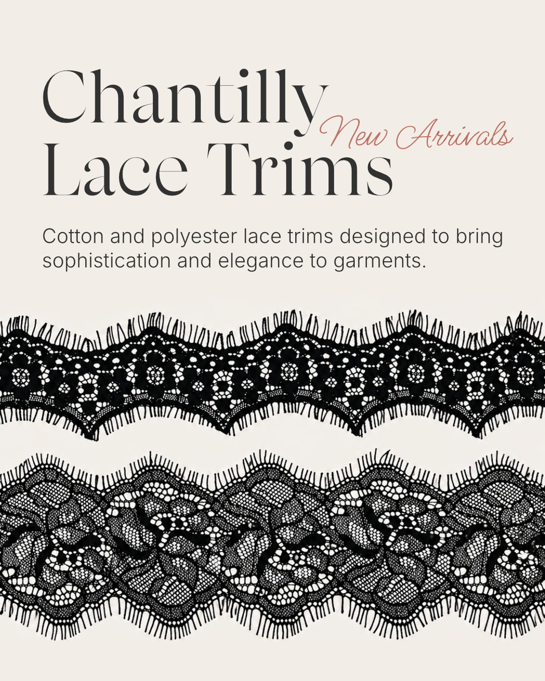 Chantilly lace trims