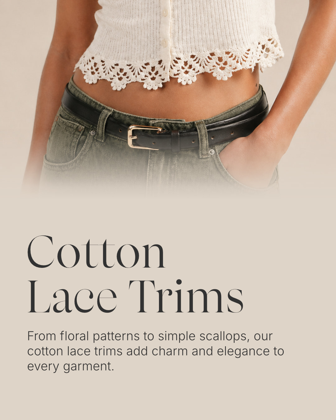 Cotton lace trims
