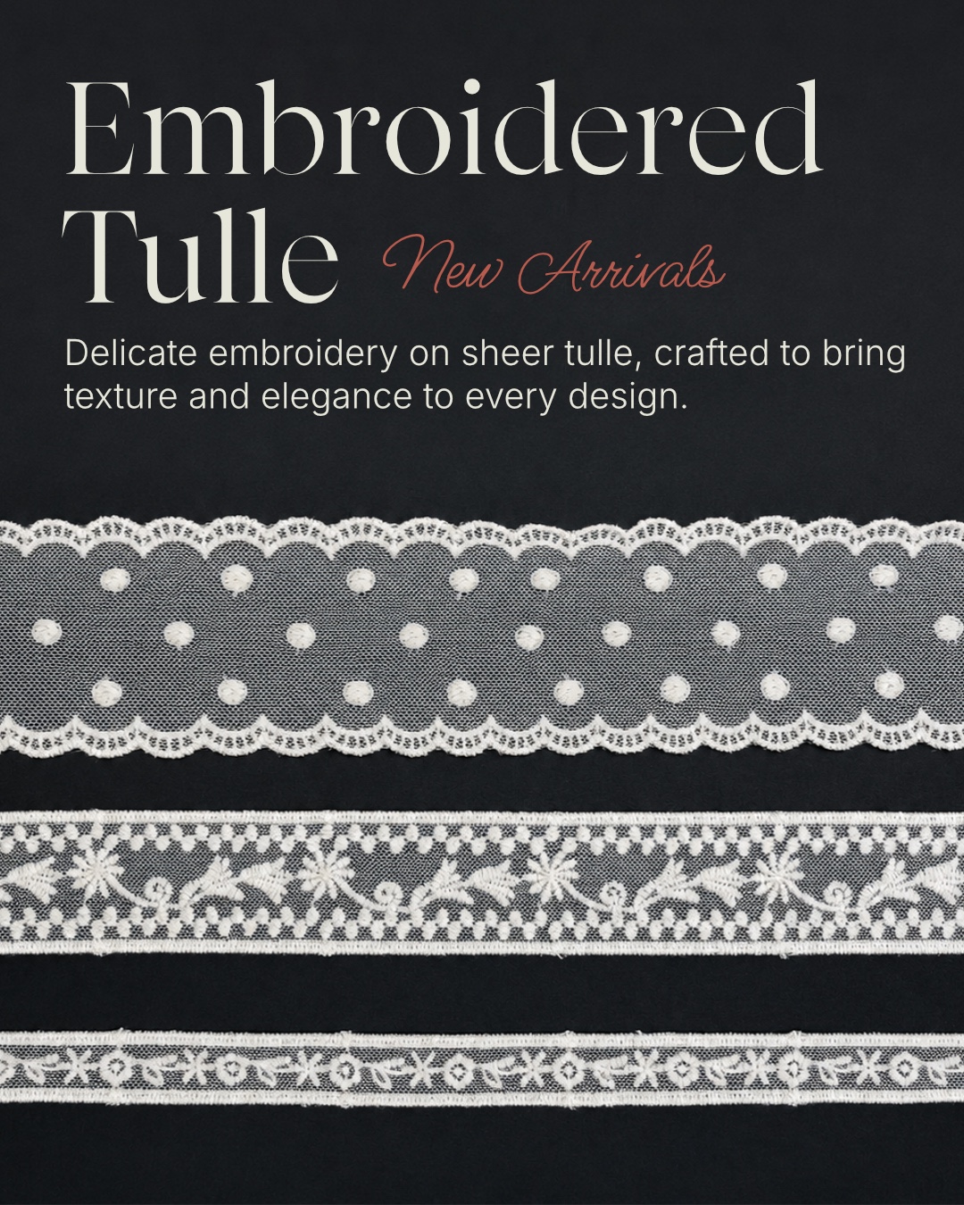 Embroidered tulle new arrivals