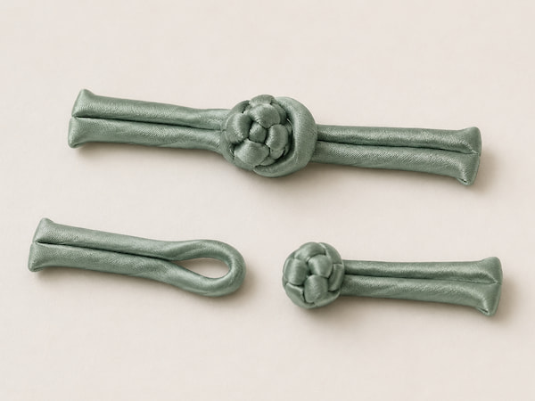 Chinese/frog button in jade green.