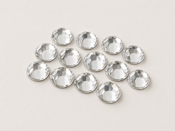 Crystal hotfix stone embellishments in round shapes.